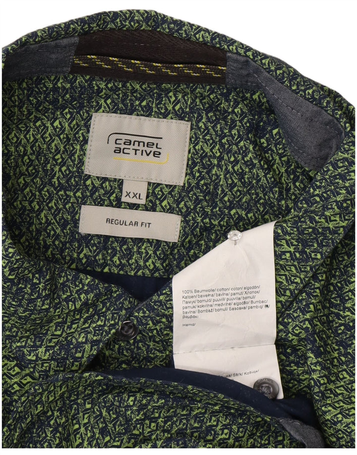 Camel Active muška majica standardnog kroja 2XL zeleni geometrijski pamuk
