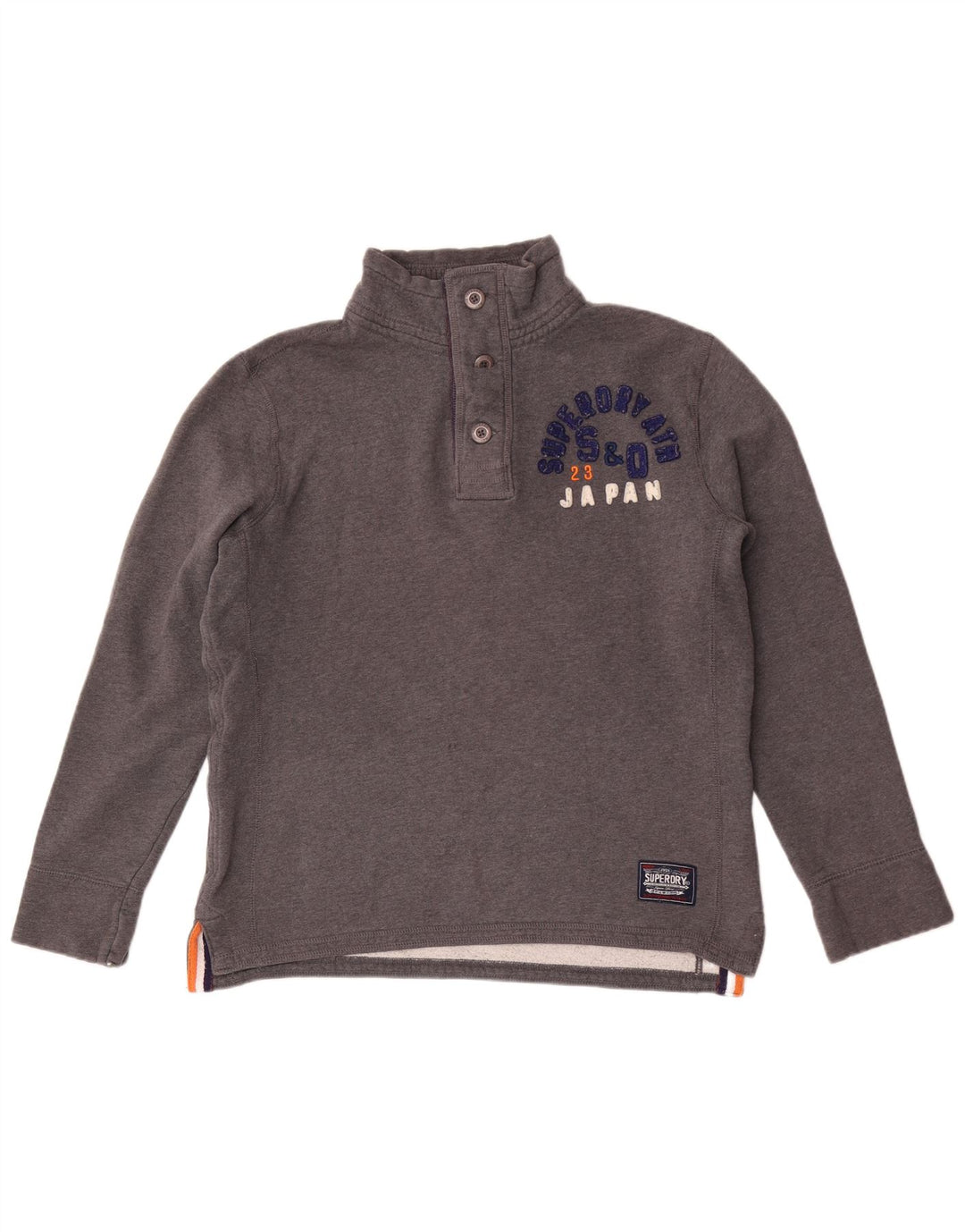 Superdry muška majica s dugmadima i ovratnikom, veliki sivi pamuk