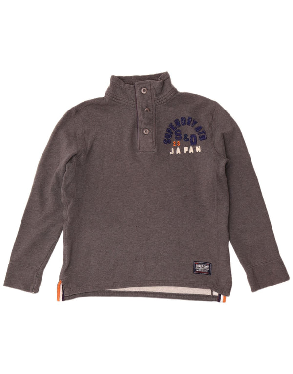 Superdry muška majica s dugmadima i ovratnikom, veliki sivi pamuk