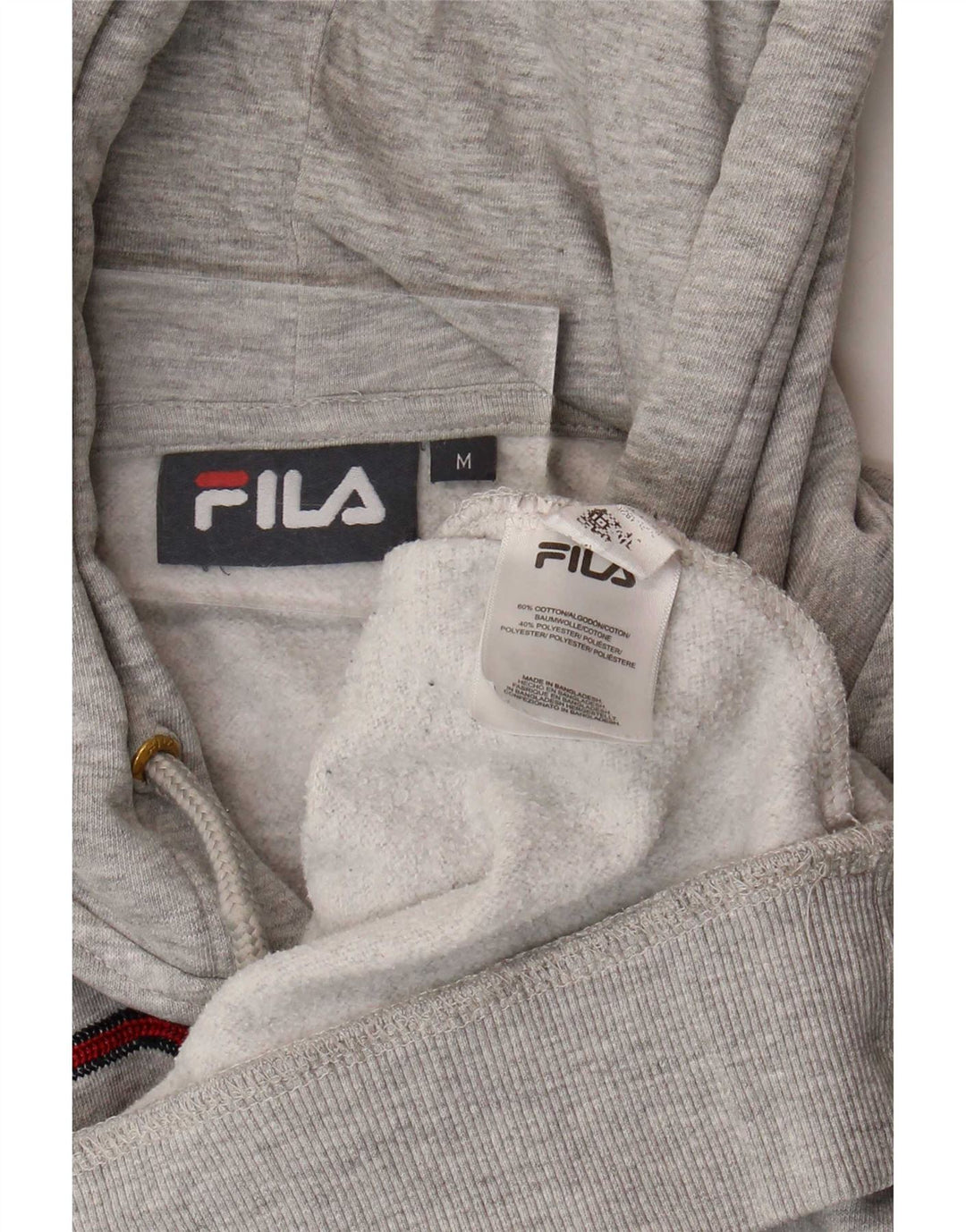 Fila muška majica s kapuljačom s kapuljačom, srednje sivi pamuk