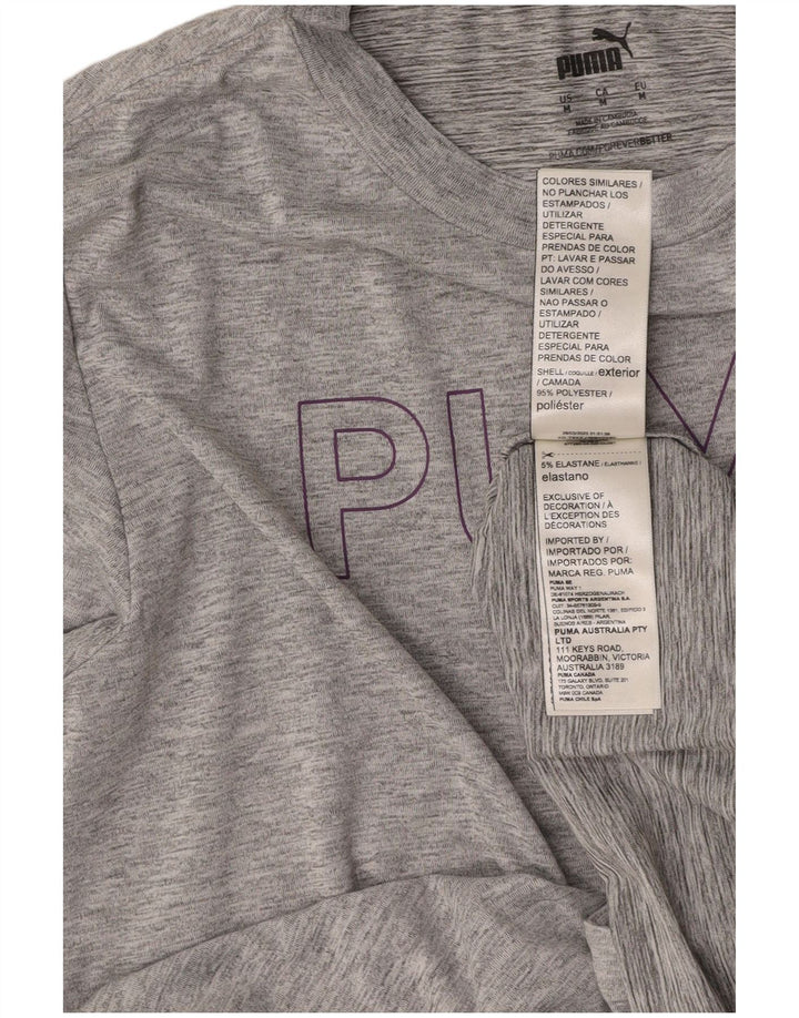 PUMA Ženska majica dugih rukava s grafikama UK 14 srednje sivi flekasti poliester