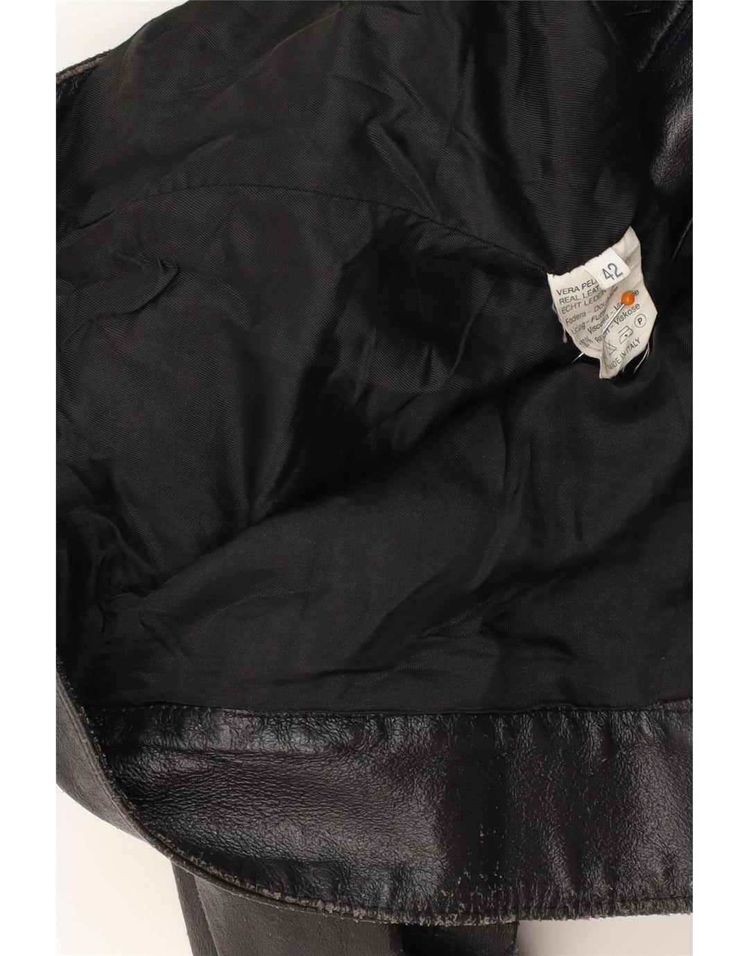 VINTAGE ženska kožna trkaća jakna IT 42 srednje crna koža
