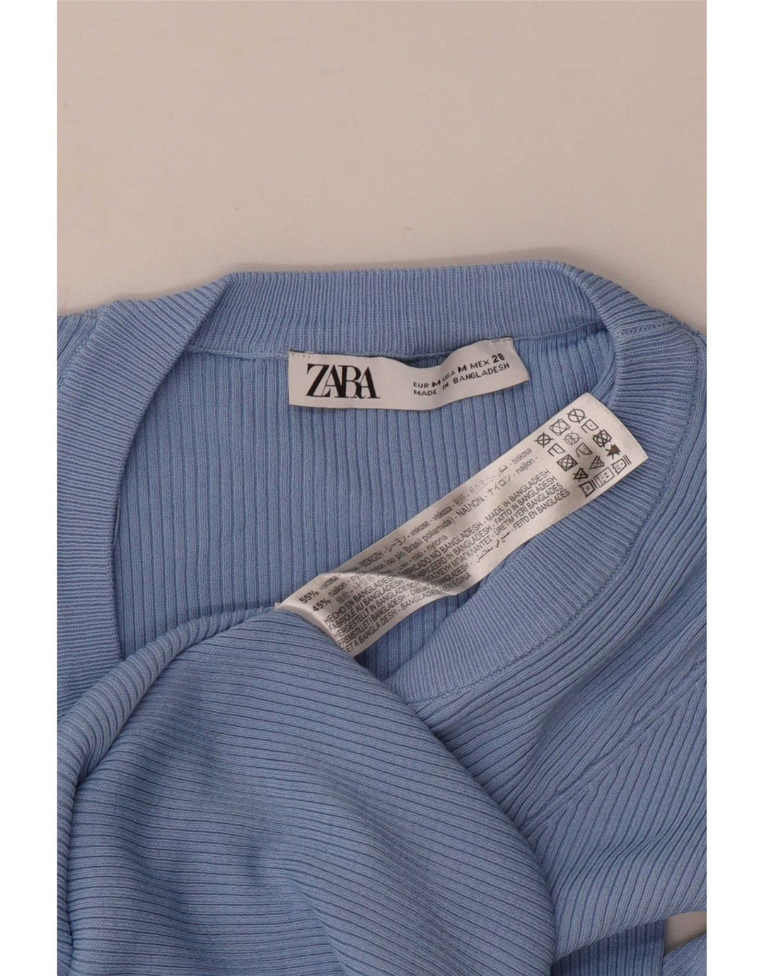 Zara ženska majica dugih rukava UK 12 srednje plava viskoza