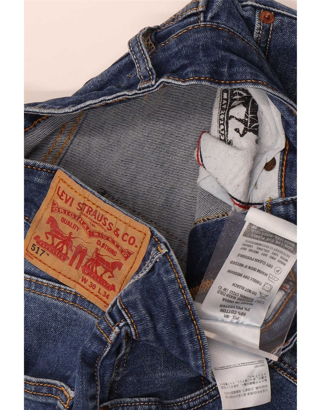 Levi's muške 517 Bootcut traperice W30 L30 plavi pamuk