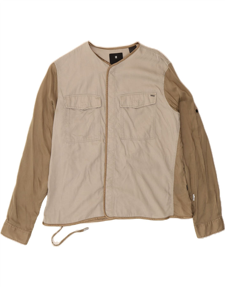 G-STAR Womens Bomber Jacket UK 16 Large Medium Grey Colourblock Lyocell Vintage G-Star and Second-Hand G-Star from Messina Hembry 