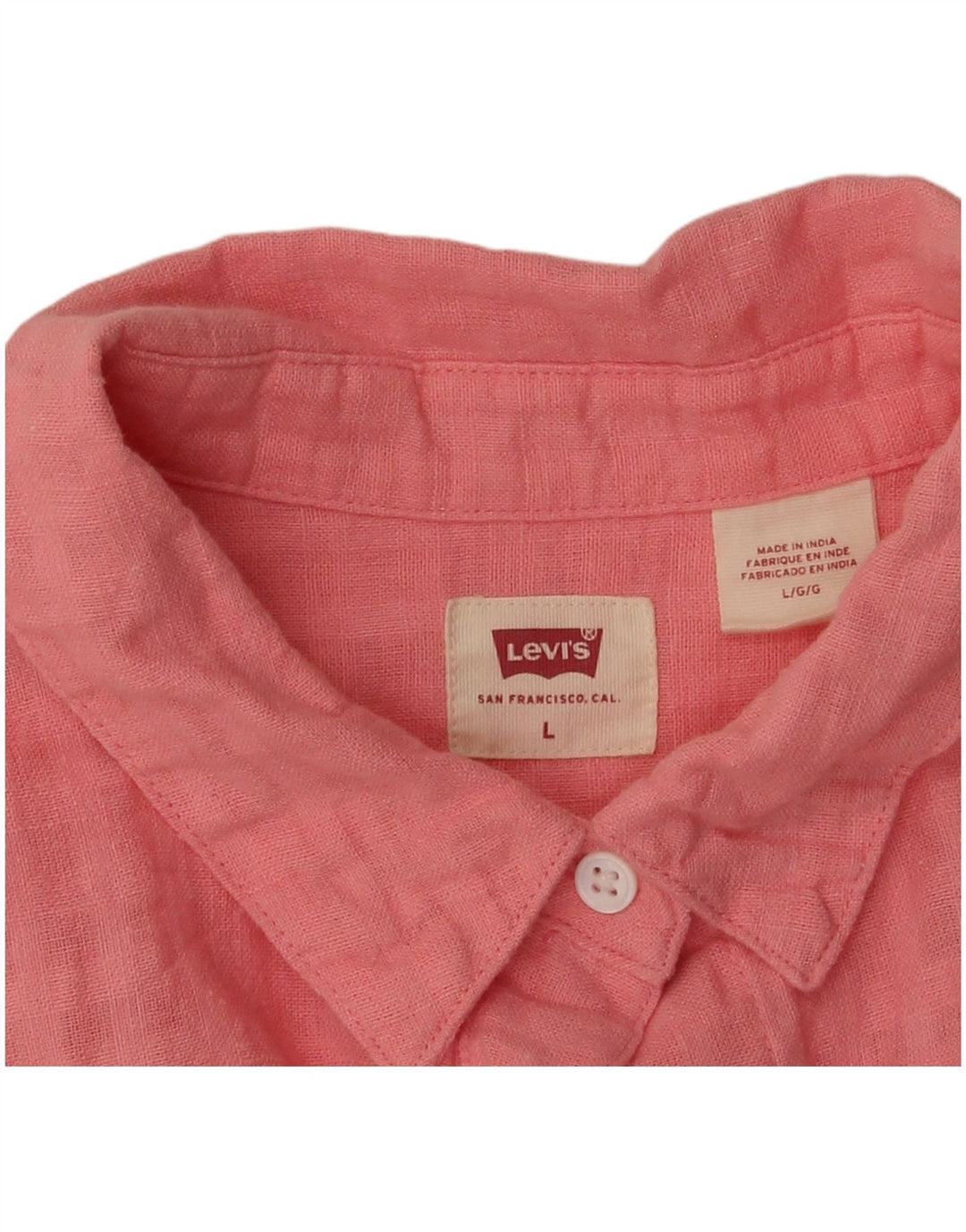 Levi's ženska prevelika košulja kratkih rukava UK 16 Veliki ružičasti karirani