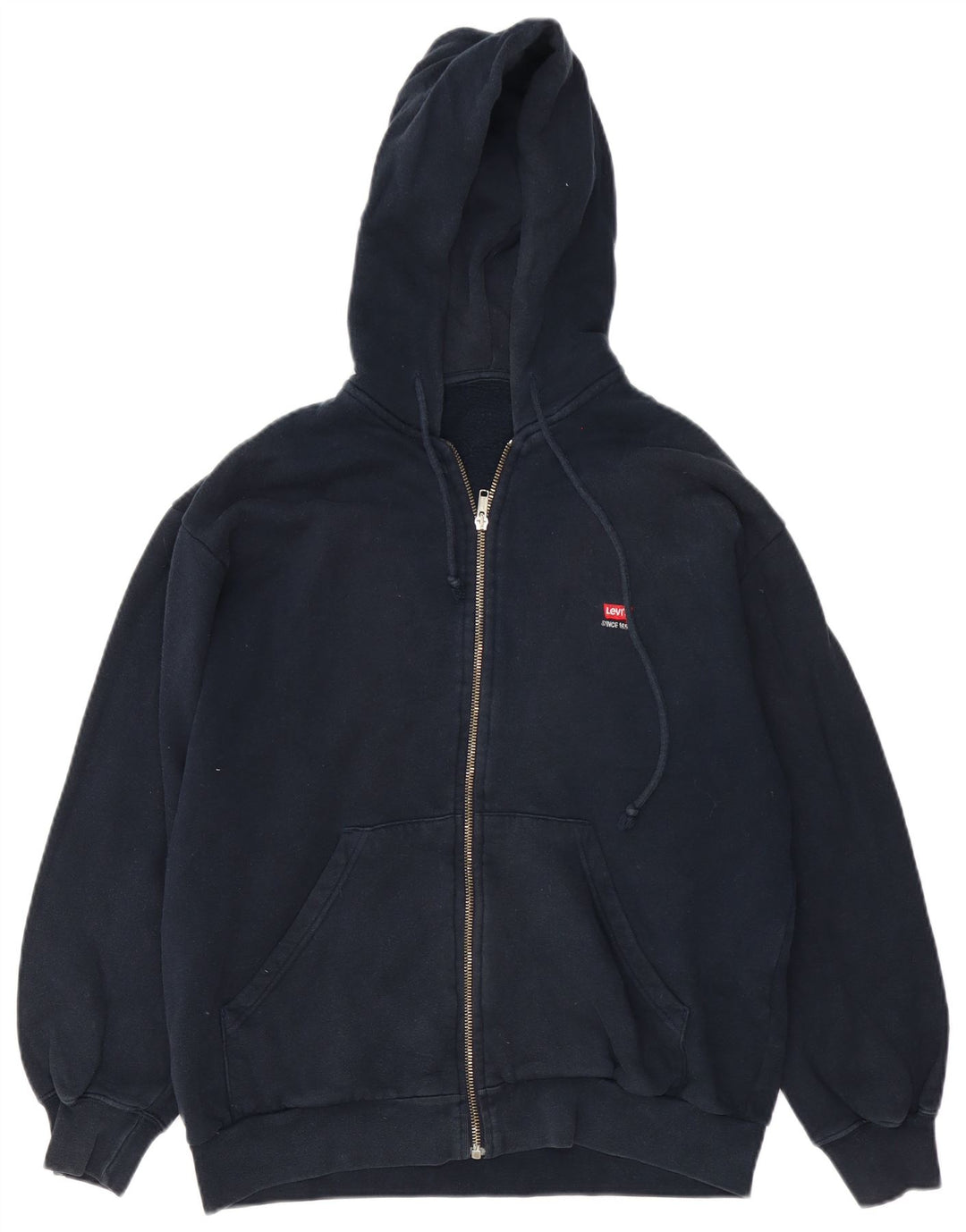 Levi's muški pulover s kapuljačom na patentni zatvarač srednje tamnoplavi pamuk