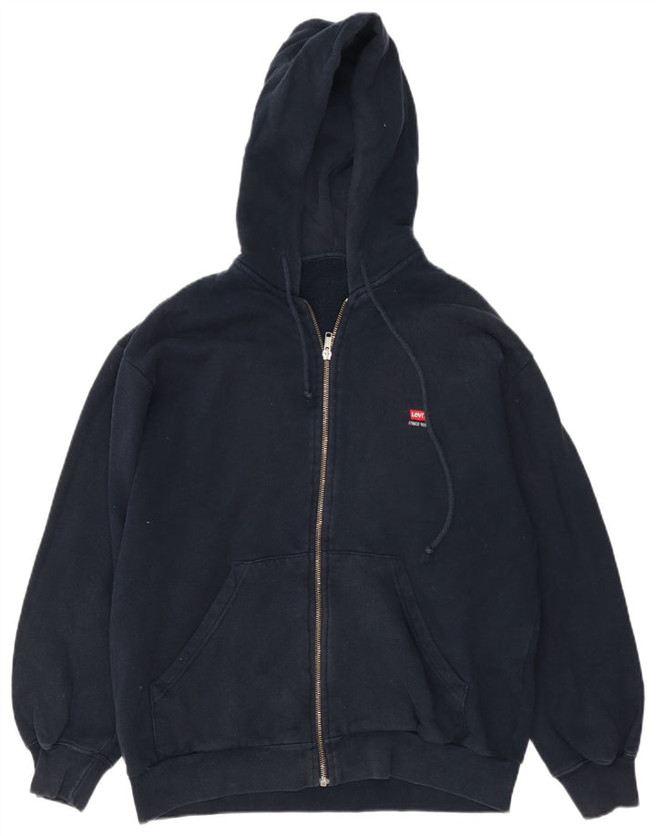 Levi's muški pulover s kapuljačom na patentni zatvarač srednje tamnoplavi pamuk