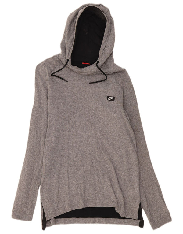 Nike Ženska velika majica s kapuljačom UK 10 Mali sivi pamuk