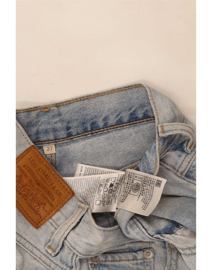 Levi's ženske traper kratke hlače W27 male plave boje pamuka