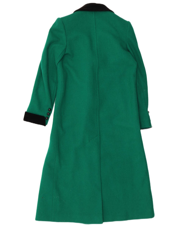 WINDSMOOR Womens Double Breasted Coat UK 10 Small Green Wool