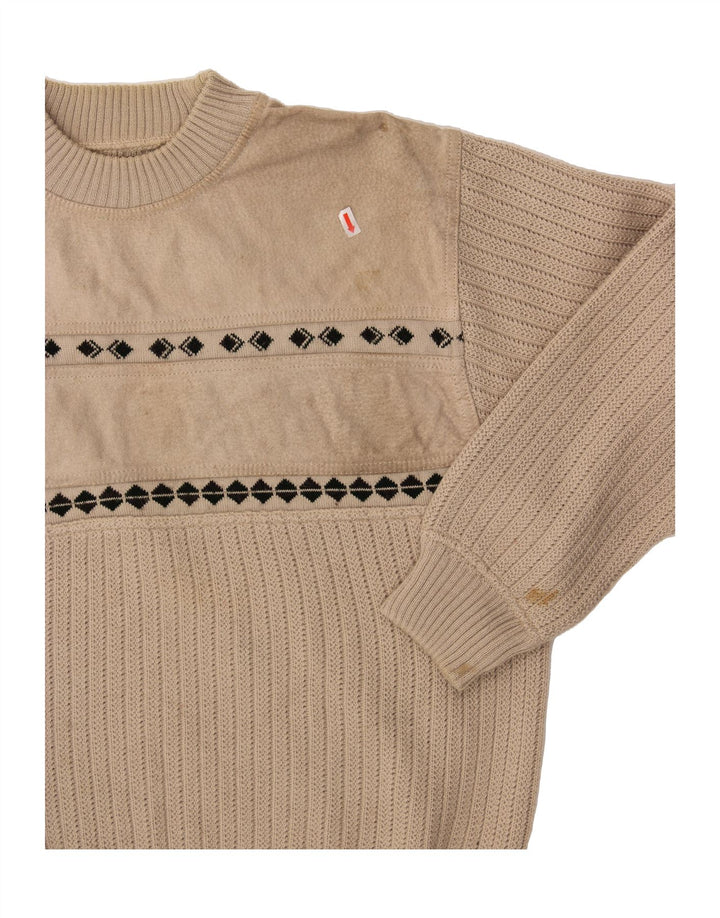 MALAGRIDA Mens Turtle Neck Jumper Sweater Medium Beige Wool Vintage Malagrida and Second-Hand Malagrida from Messina Hembry 