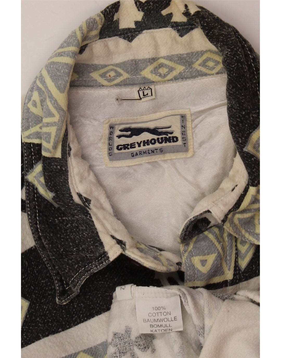 VINTAGE muška flanelska košulja Lumberjack, veliki sivi geometrijski pamuk