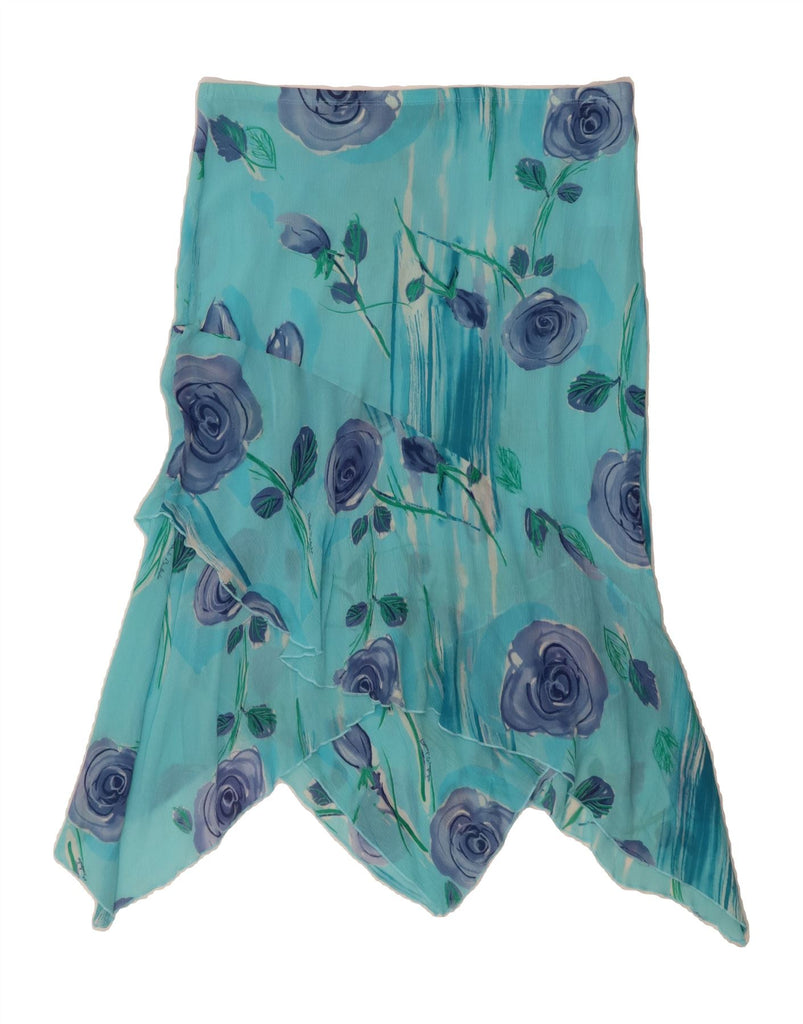 RENATO BALESTRA Womens Asymmetrical Skirt IT 50 XL W34  Blue Floral Vintage Renato Balestra and Second-Hand Renato Balestra from Messina Hembry 