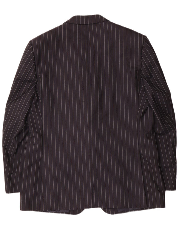 Aquascutum muški sako sa 2 gumba UK 48 3XL mornarsko plava vuna na pruge