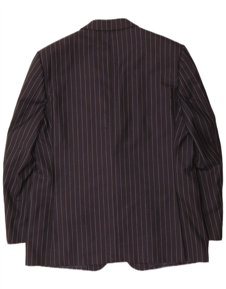 Aquascutum muški sako sa 2 gumba UK 48 3XL mornarsko plava vuna na pruge