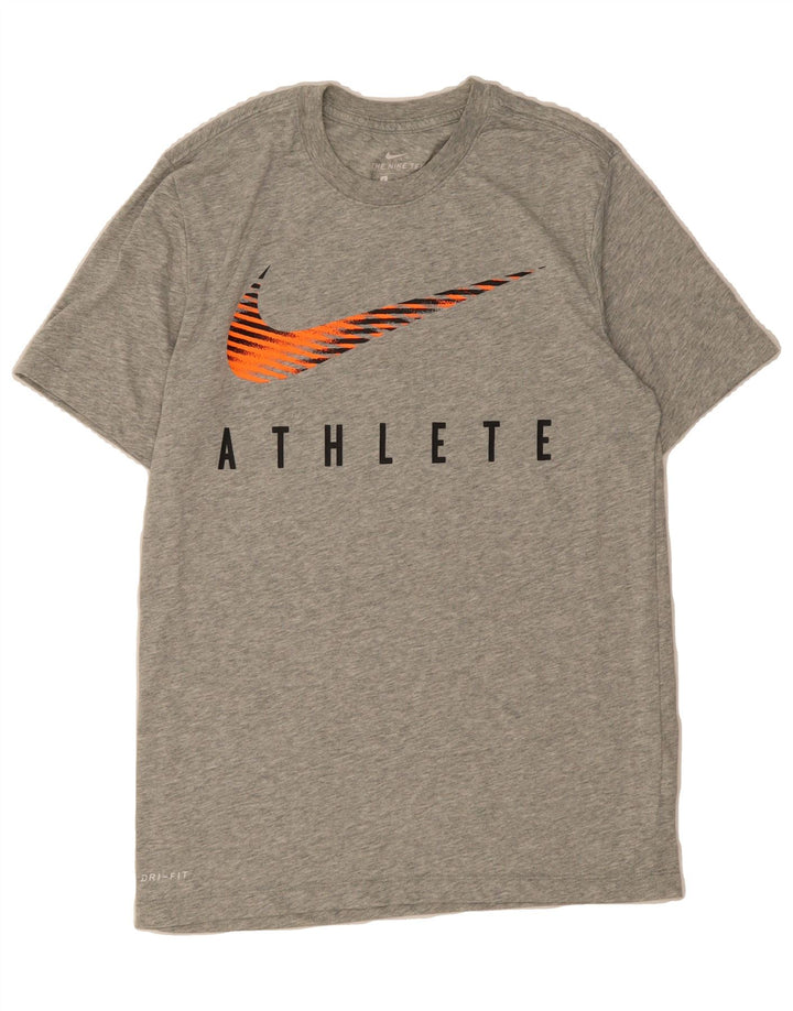 NIKE Mens Dri Fit Graphic T-Shirt Top Small Grey Polyester Vintage Nike and Second-Hand Nike from Messina Hembry 
