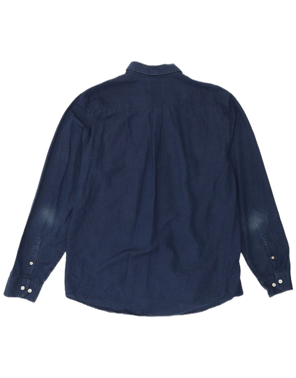 SUPERDRY muška traper košulja standardnog kroja 3XL tamnoplavi pamuk