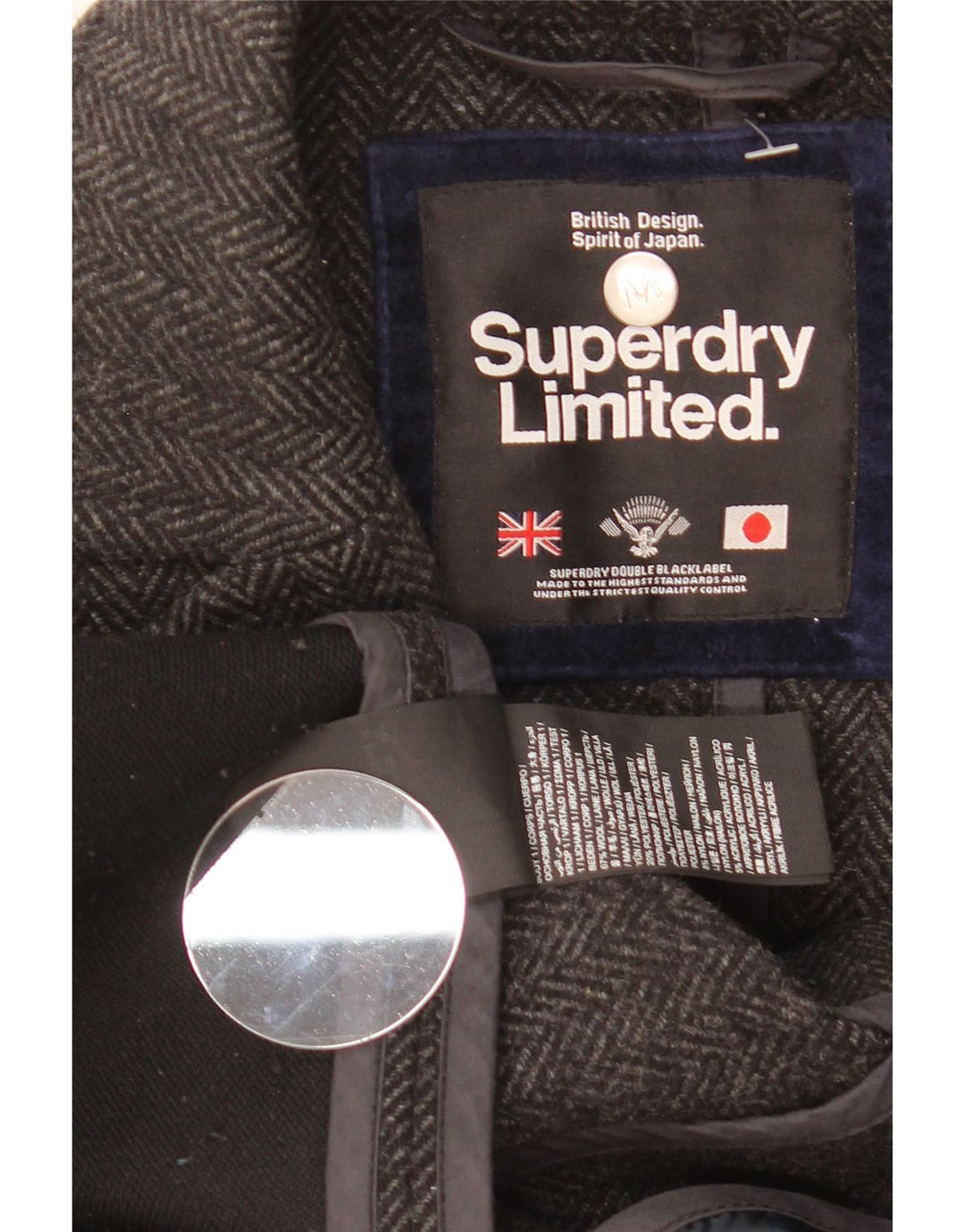 Superdry muški gornji kaput XS Siva riblja kost vuna