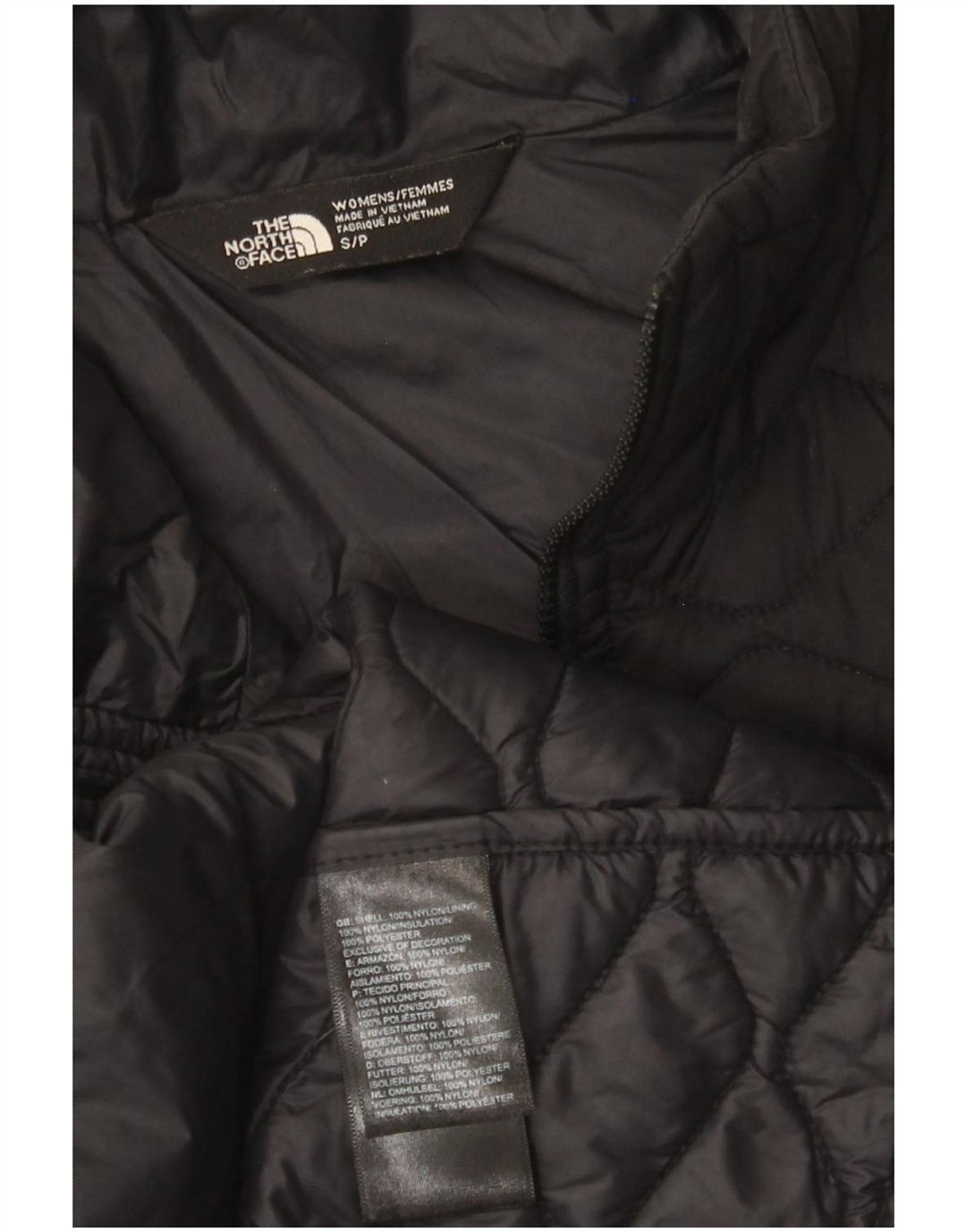 The North Face ženska prošivena jakna UK 10 Mala crna najlonska