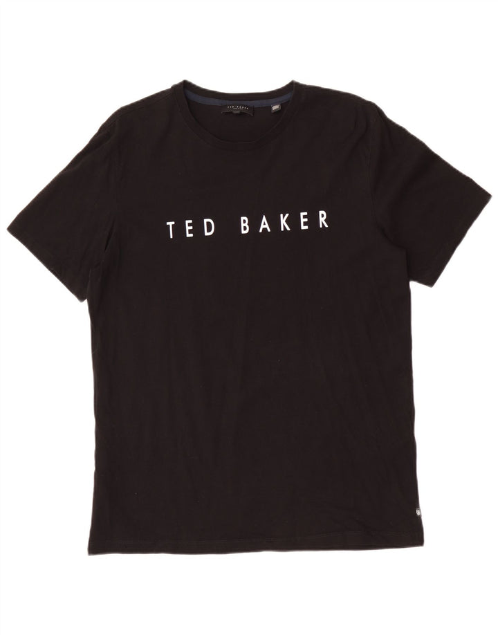 Ted Baker Muška grafička majica kratkih rukava Veličina 3 srednje crni pamuk