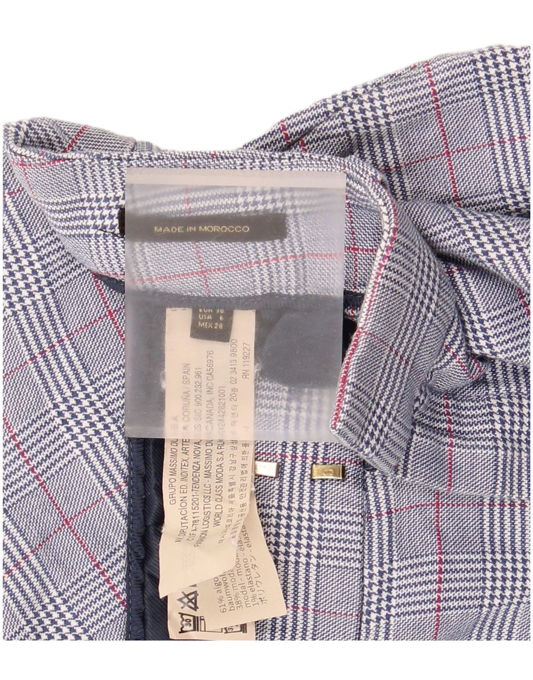 Massimo Dutti ženske chino hlače EU 38 male W30 L26 plava houndstooth