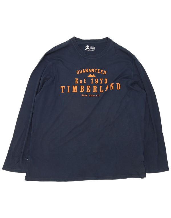 Timberland muška majica s dugim rukavima regularnog kroja 3XL, tamnoplavi pamuk