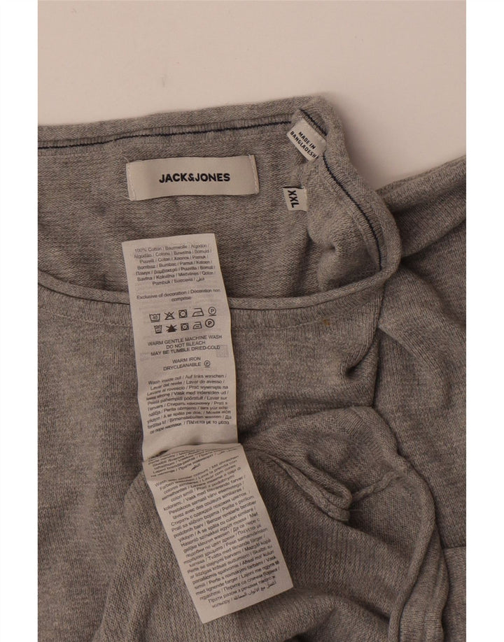 Jack & Jones muški džemper s okruglim izrezom 2XL sivi