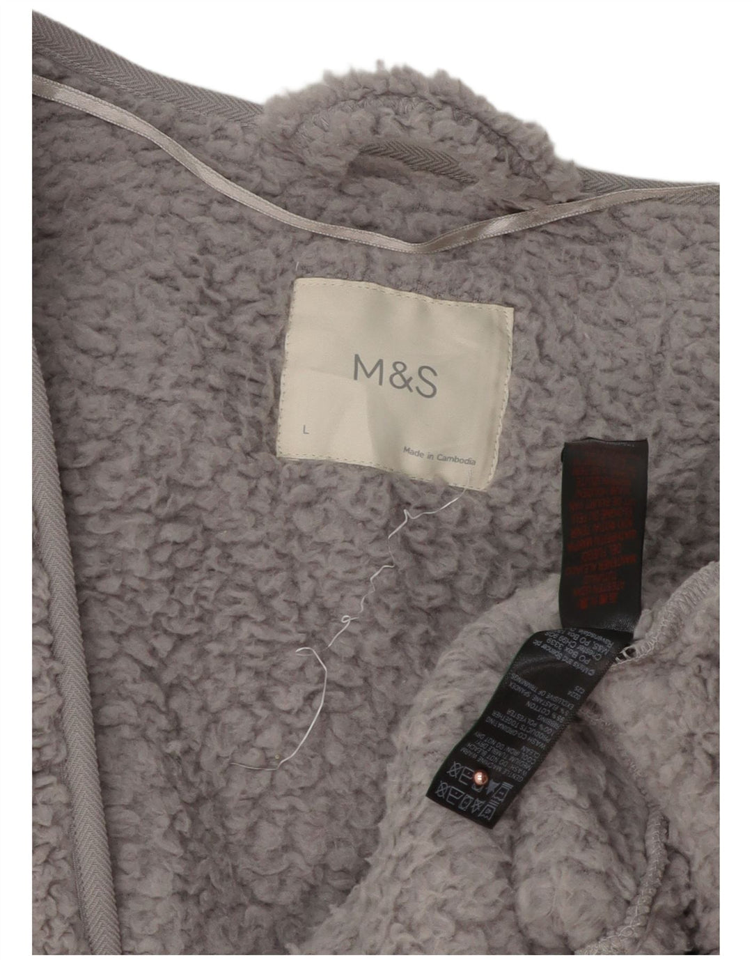 Marks & Spencer ženski preveliki otvoreni kaput od flisa UK 16 veliki sivi