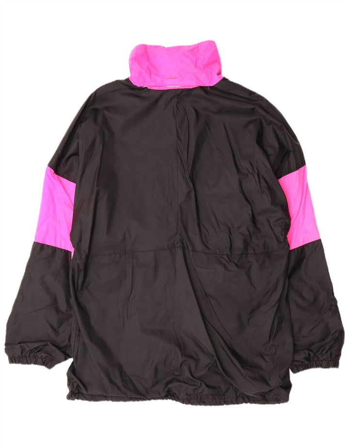VINTAGE muška anorak jakna s kapuljačom UK 38 Srednje crna poliamidna boja
