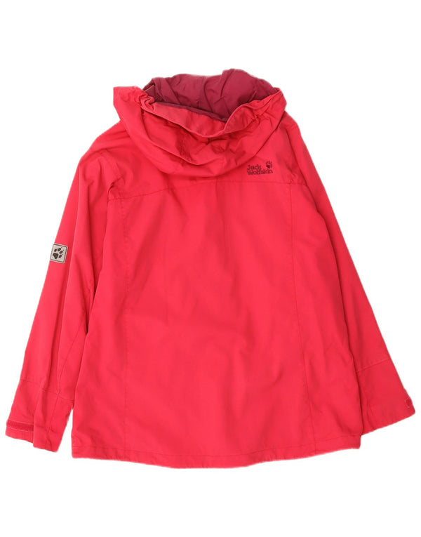 Jack Wolfskin ženska kišna jakna s kapuljačom UK 16 veliki crveni poliamid