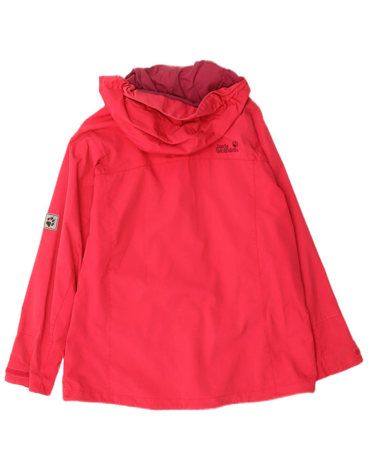 Jack Wolfskin ženska kišna jakna s kapuljačom UK 16 veliki crveni poliamid