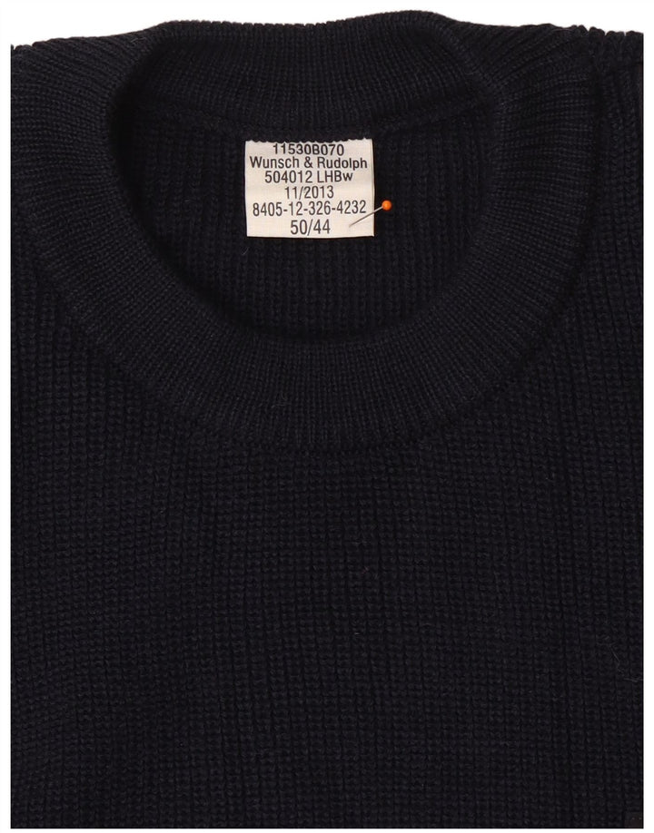 VINTAGE muški vojni džemper s okruglim izrezom IT 50 srednje tamnoplave boje