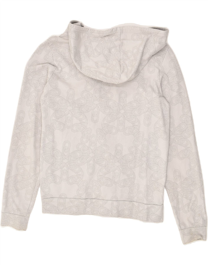 PUMA Womens Abstract Pattern Zip Hoodie Sweater UK 12 Medium  Grey Cotton | Vintage Puma | Thrift | Second-Hand Puma | Used Clothing | Messina Hembry 