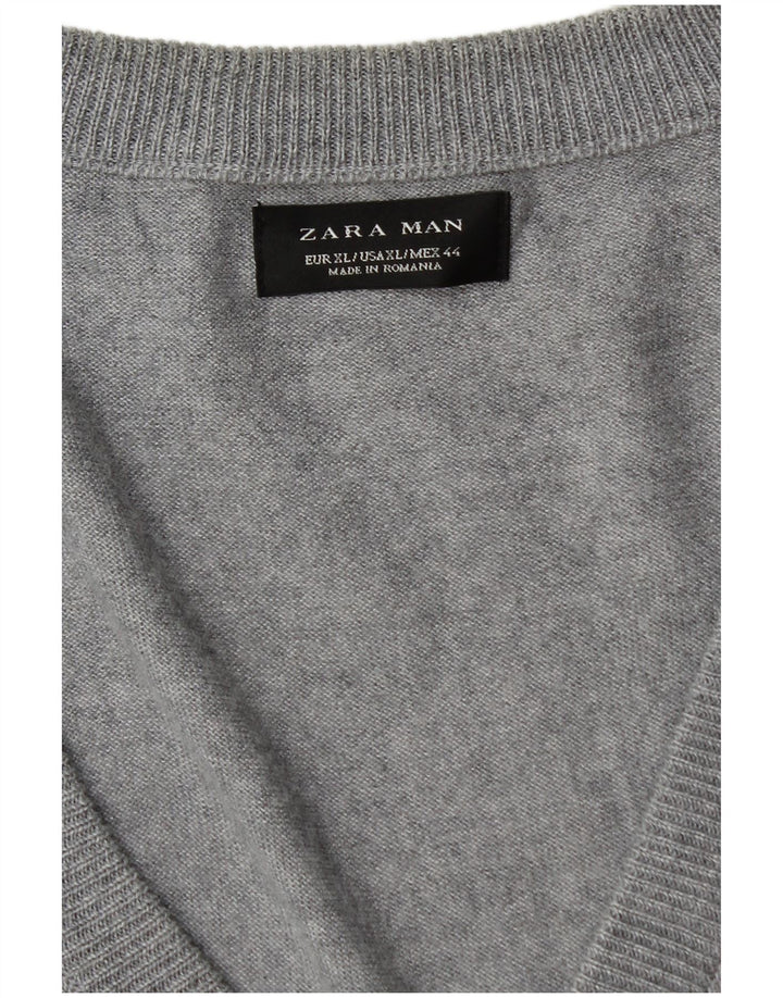 Zara muški kardigan pulover XL sivi
