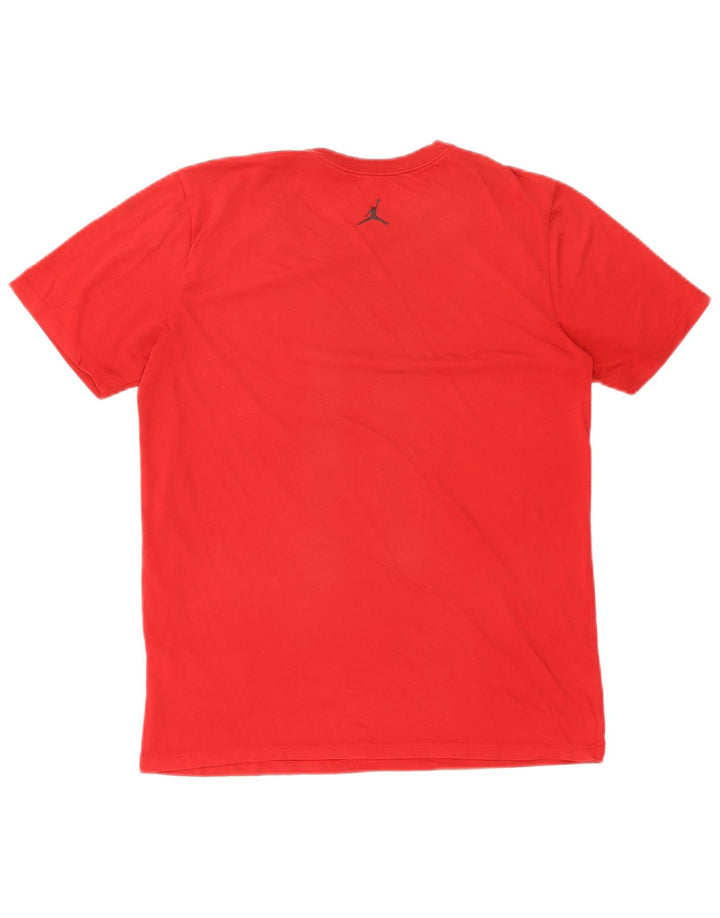 JORDAN Muška Dri Fit grafička majica kratkih rukava Srednje crveni pamuk