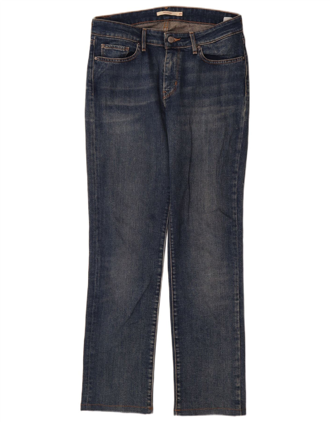 Levi's ženske 714 ravne traperice W29 L30 plavi pamuk