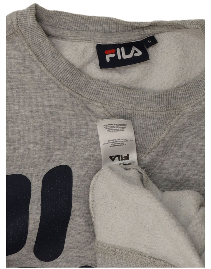 Fila muški džemper s grafičkim motivima, veliki sivi flekasti pamuk