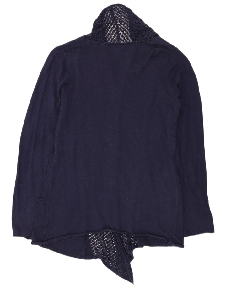 FAT FACE Ženski otvoreni kardigan pulover UK 10 Mali tamnoplavi pamuk