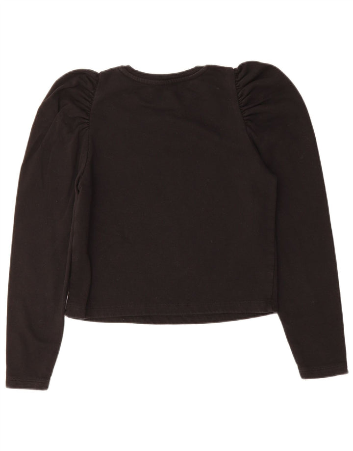 ZARA Womens Crop Top Long Sleeve UK 10 Small Black