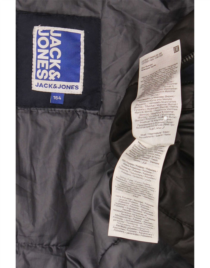 Jack & Jones Boys Podstavljeni kaput s kapuljačom 13-14 godina tamnoplavi poliester