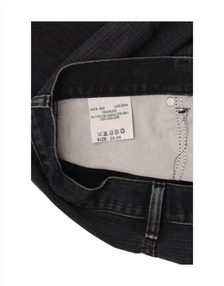 Lee Mens Freeburn Straight Jeans W33 L34 Crni pamuk