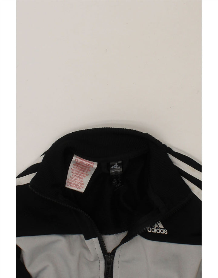 ADIDAS Boys Tracksuit Top Jacket 7-8 Years Black Colourblock Polyester Vintage Adidas and Second-Hand Adidas from Messina Hembry 
