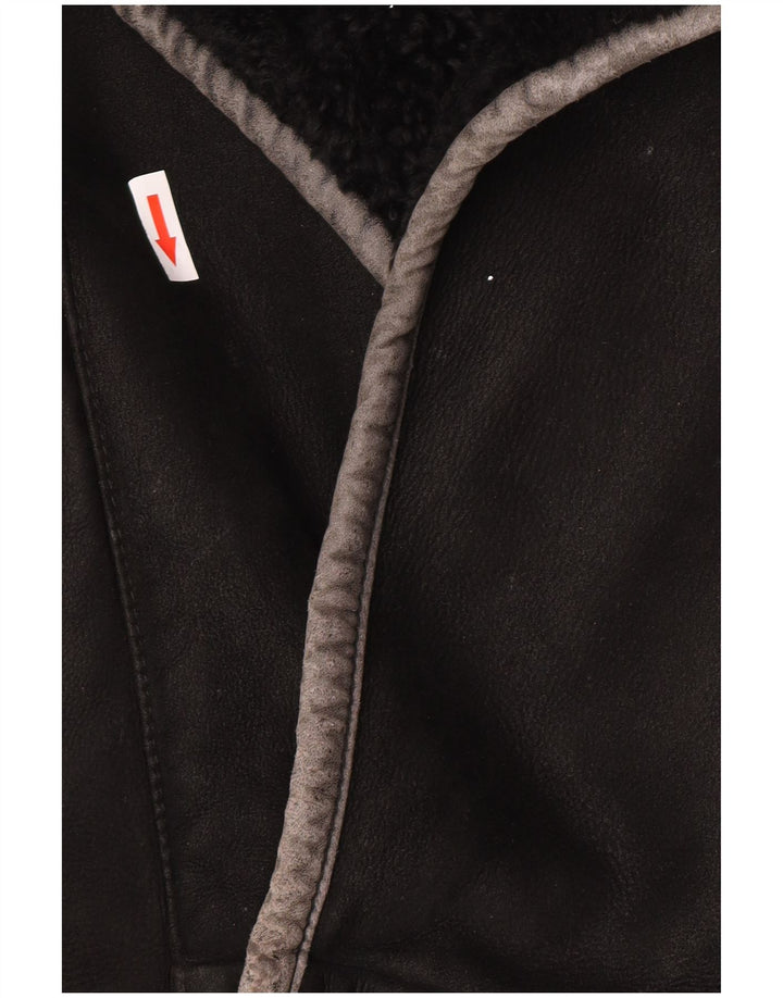 Vintage muška jakna s ovčicama IT 50 Large Black Shearling