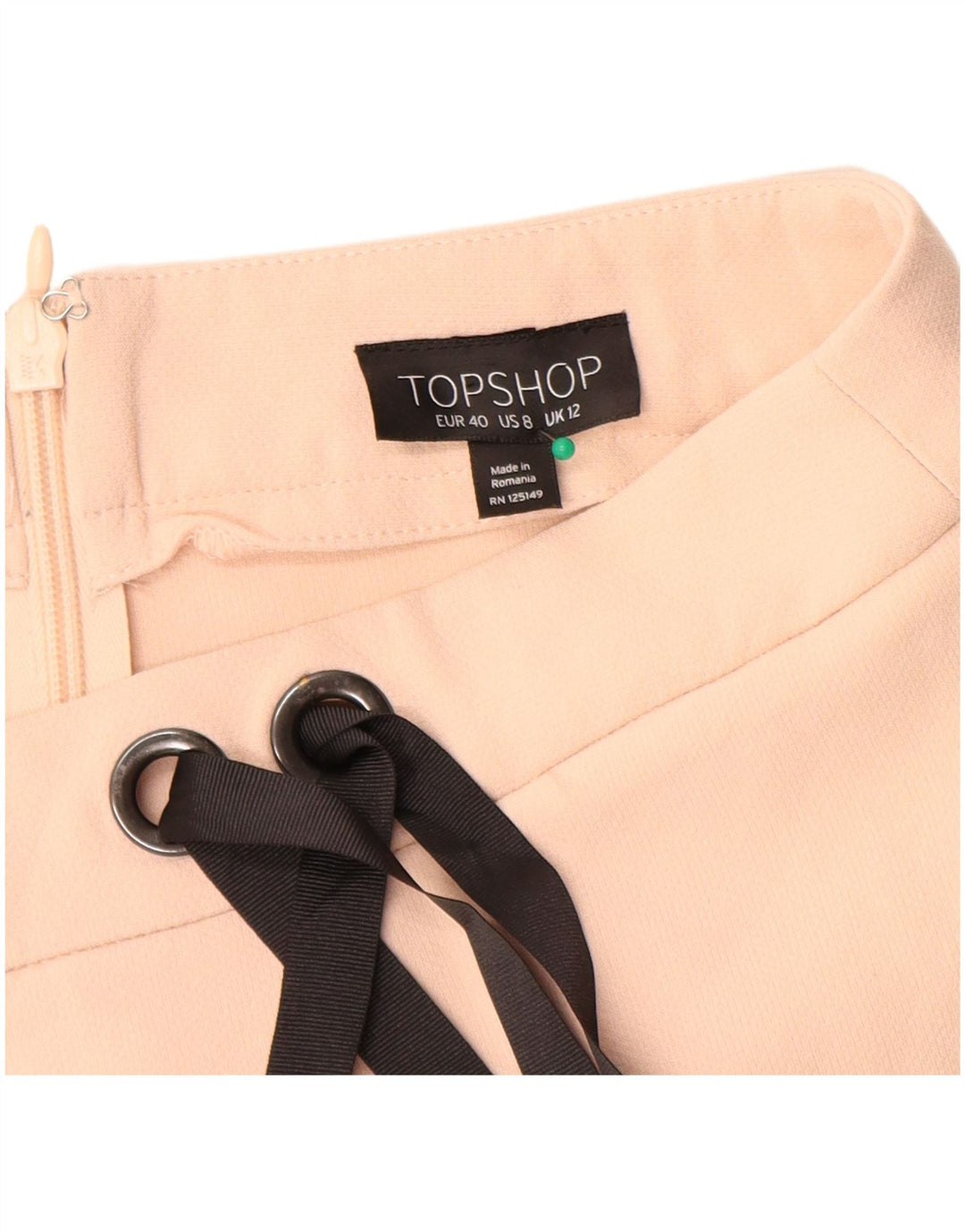 Topshop ženska mini suknja UK 12 srednje W30 bež poliester