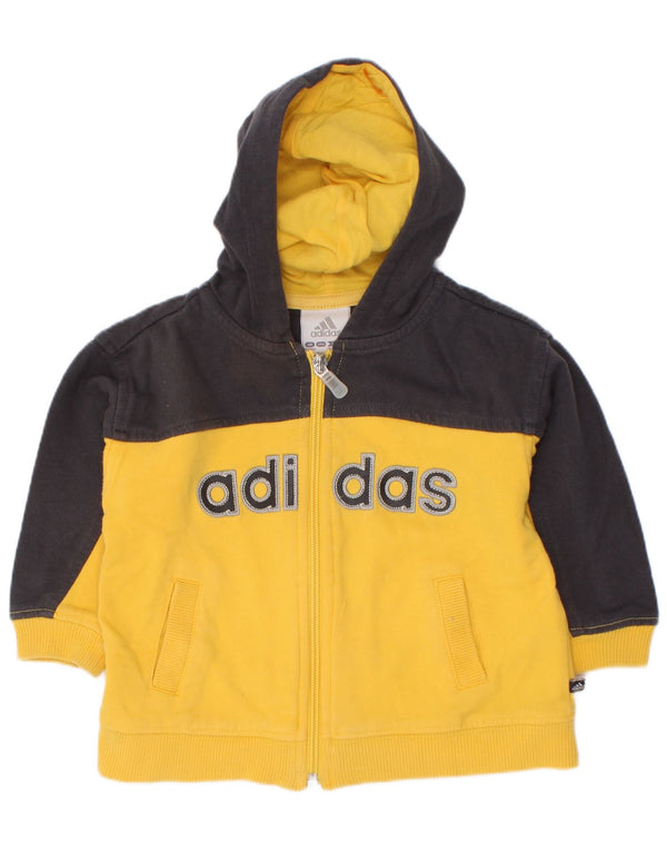 Adidas pulover s kapuljačom s patentnim zatvaračem za dječake 9-12 mjeseci, žuta boja