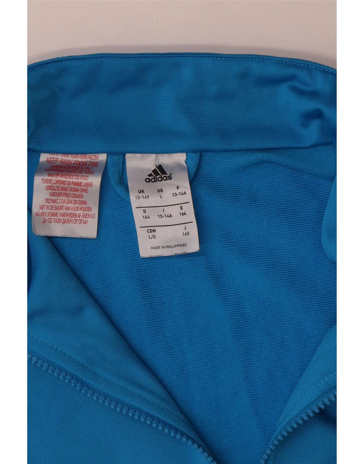 ADIDAS Gornja jakna trenirke za dječake 13-14 godina, plavi poliester