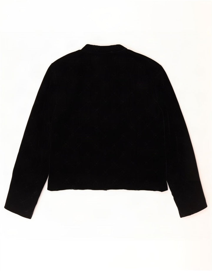 Vintage ženska otvorena jakna IT 48 XL crni pamuk