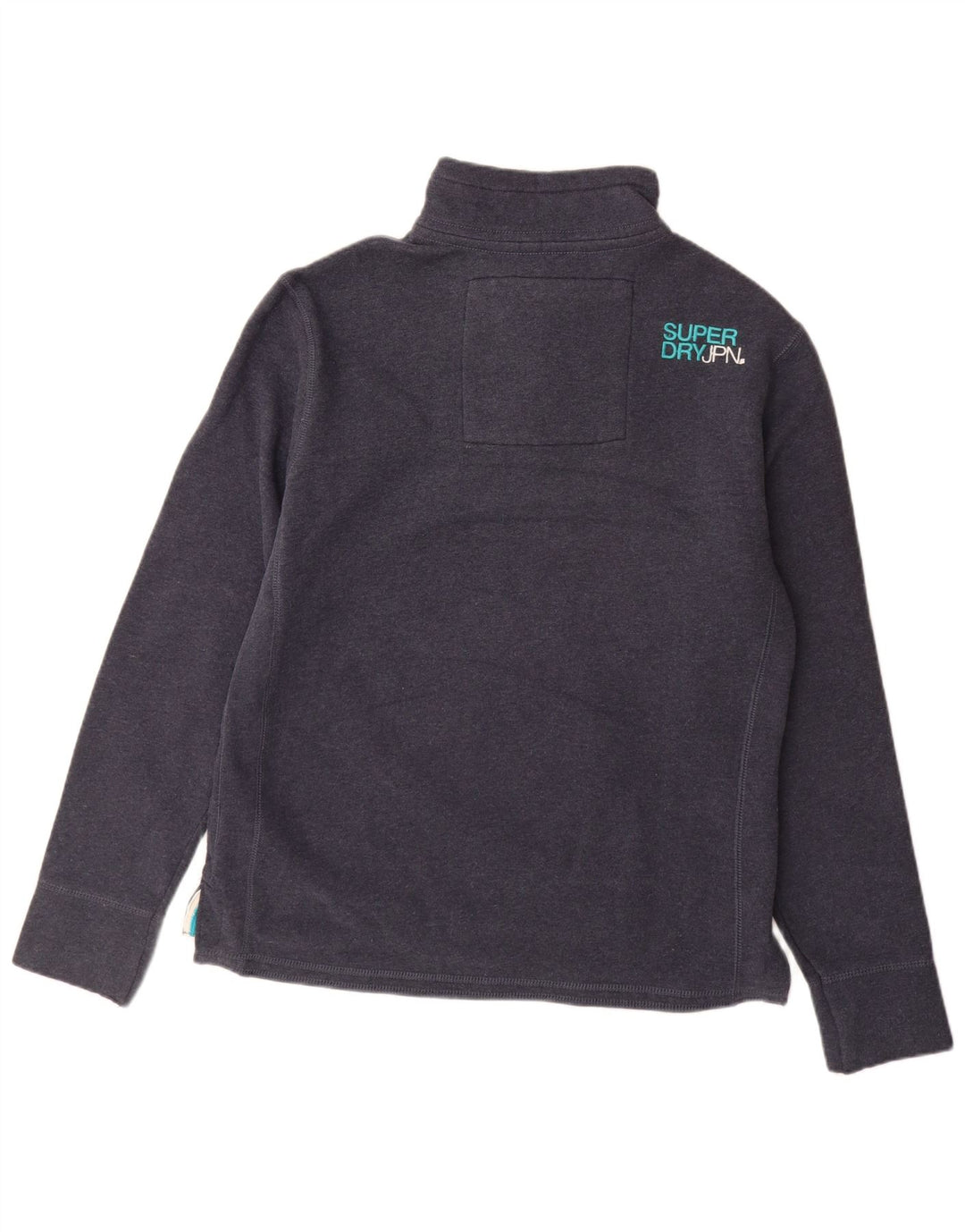 Superdry muški džemper XL tamnoplavi pamuk s grafičkim gumbima i ovratnikom