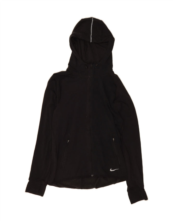 NIKE Womens Dri Fit Zip Hoodie Sweater UK 14 Medium Black Polyester Vintage Nike and Second-Hand Nike from Messina Hembry 